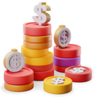 Colorful stacks of coins symbolizing financial growth. png