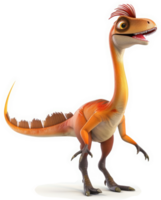 Animated prehistoric creature, a friendly, orange dinosaur. png