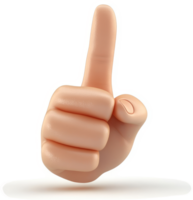 Illustration of a hand with a pointing finger. png