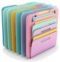 Multi-colored file organizer with multiple compartments. png