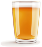 A refreshing glass of light amber beverage. png