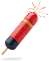 Colorful popsicle shaped like a firework, exploding in a burst of summer joy. png