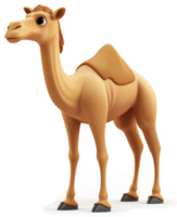 Cartoon camel character, standing in profile view. png