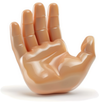 3d rendered illustration of a light peach-colored open hand. png