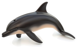 Side view of a sleek, dark gray dolphin. png
