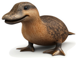 Cute cartoon duckling in a three-quarter view. png