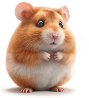Adorable ginger hamster, in a cute and rounded pose. png