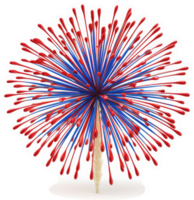 Red and blue fireworks display explodes in a circular pattern. png