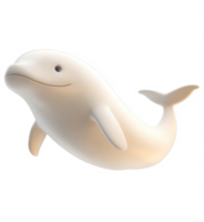 Cheerful white dolphin in a playful pose. png