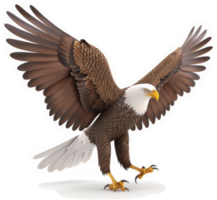 Majestic bald eagle in flight, showcasing powerful wings. png