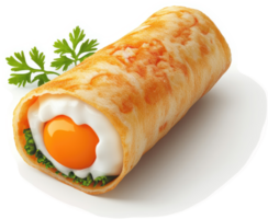 Crispy crepe roll filled with a soft-boiled egg. png