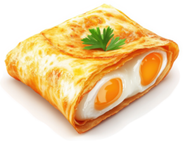 Crispy crepe filled with two sunny-side-up eggs. png