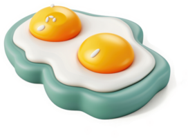 Two fried eggs with runny yolks, presented artistically. png