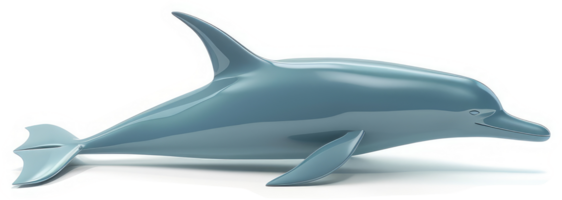 Side view of a stylized, gray dolphin. png