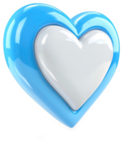 A glossy, light-blue heart with a white inner heart. png