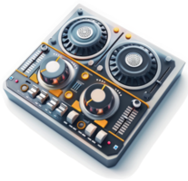 Modern audio mixing console with dual output. png