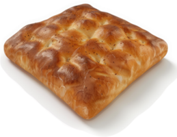 Rectangular baked flatbread with a textured top. png