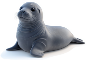 Digital rendering of a baby harp seal. png