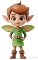 Animated elf character, displaying friendly features. png