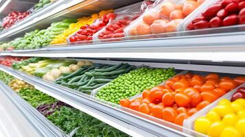 A grocery store with a variety of vegetables and fruits photo
