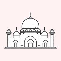 A mosque icon in a line drawing vector