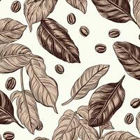 Leaf and seed pattern illustration botanical background design vector