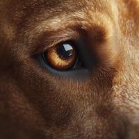 Brown dog showing affection with expressive eyes and fur photo