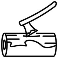 log and axe icon vector