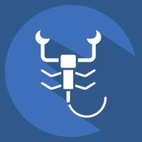 Icon Scorpion. related to Insects symbol. long shadow style. design editable vector