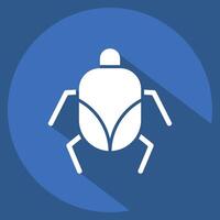 Icon Mite. related to Insects symbol. long shadow style. design editable 1 vector