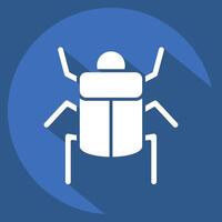 Icon Egyptian Scrab. related to Insects symbol. long shadow style. design editable vector