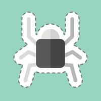 Sticker line cut Black. related to Insects symbol. design editable vector