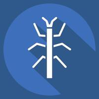 Icon Bug Stick. related to Insects symbol. long shadow style. design editable vector