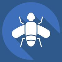 Icon Flies. related to Insects symbol. long shadow style. design editable vector