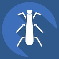 Icon Stonefly. related to Insects symbol. long shadow style. design editable vector