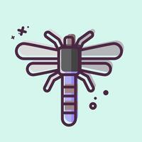 Icon Dragonfly. related to Insects symbol. MBE style. design editable vector