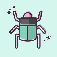 Icon Egyptian Scrab. related to Insects symbol. MBE style. design editable vector