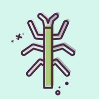 Icon Bug Stick. related to Insects symbol. MBE style. design editable vector