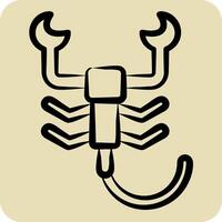 Icon Scorpion. related to Insects symbol. hand drawn style. design editable vector