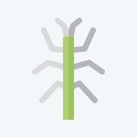 Icon Bug Stick. related to Insects symbol. flat style. design editable vector
