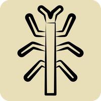 Icon Bug Stick. related to Insects symbol. hand drawn style. design editable vector
