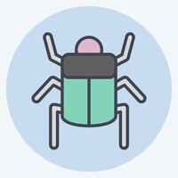 Icon Egyptian Scrab. related to Insects symbol. color mate style. design editable vector