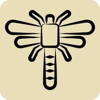 Icon Dragonfly. related to Insects symbol. hand drawn style. design editable vector