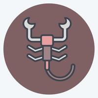 Icon Scorpion. related to Insects symbol. color mate style. design editable vector