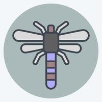 Icon Dragonfly. related to Insects symbol. color mate style. design editable vector