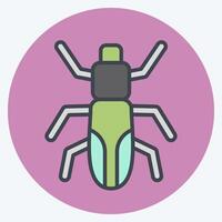 Icon Japanese Beetle. related to Insects symbol. color mate style. design editable vector