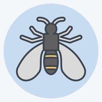 Icon Wasp. related to Insects symbol. color mate style. design editable vector