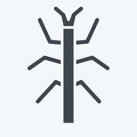 Icon Bug Stick. related to Insects symbol. glyph style. design editable vector