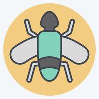Icon Flies. related to Insects symbol. color mate style. design editable vector