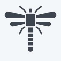 Icon Dragonfly. related to Insects symbol. glyph style. design editable vector
